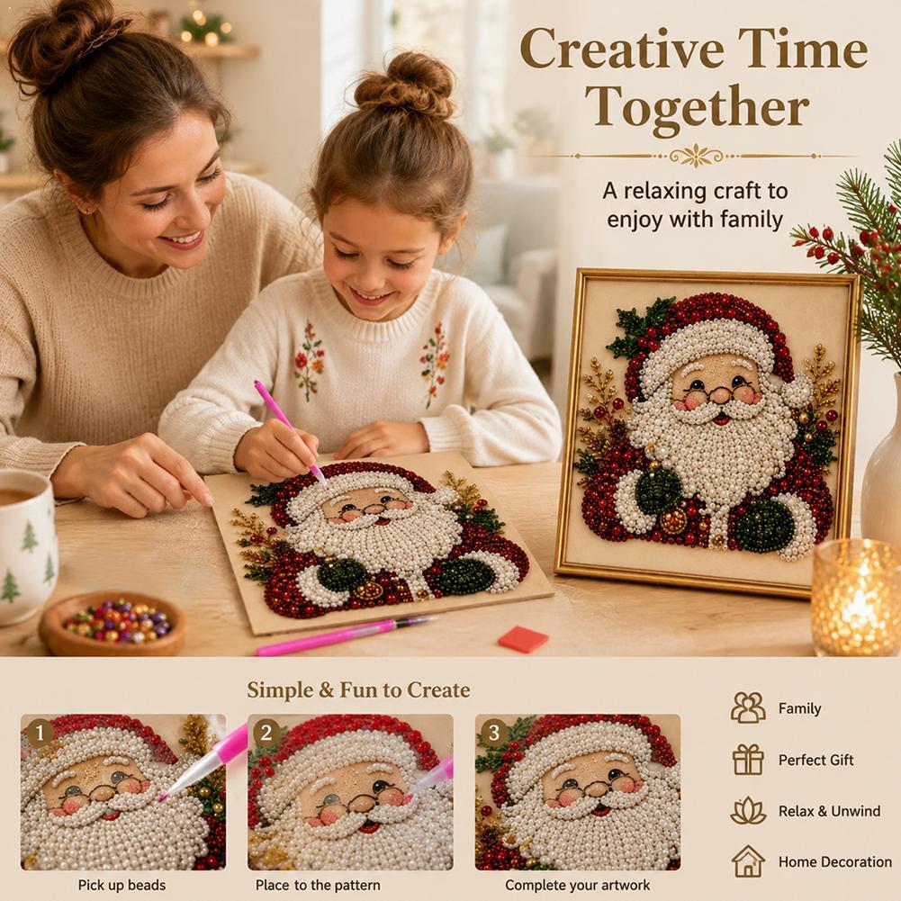 Art Craft Kits For Adults - 크리스마스 산타클로스 진주 아트 DIY 키트