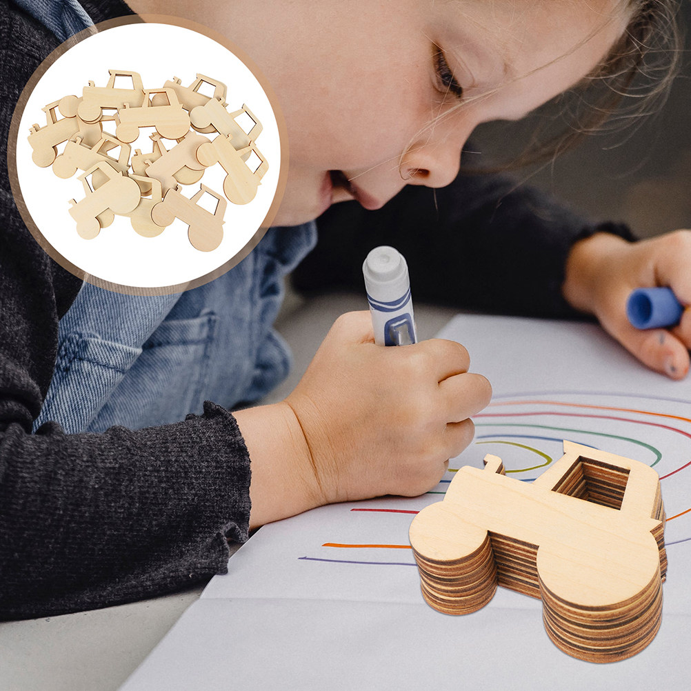 Art Craft Activities For Preschoolers - 40개 나무 트랙터 DIY 공예용 미완성