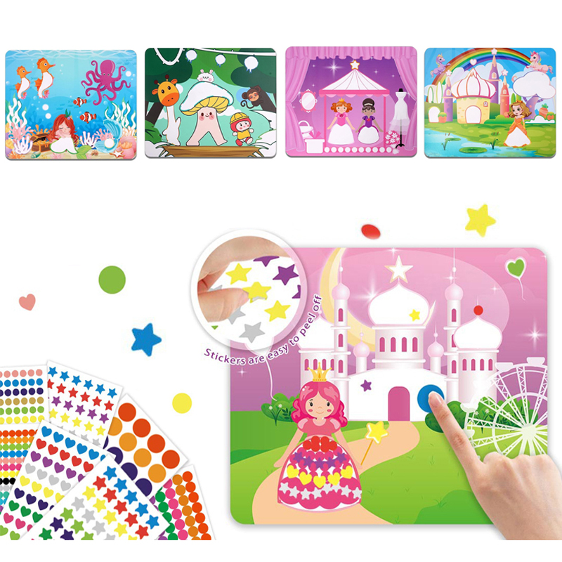 Art Craft Activities For Preschoolers - 유니콘 공주 도트 스티커, 예술 공예