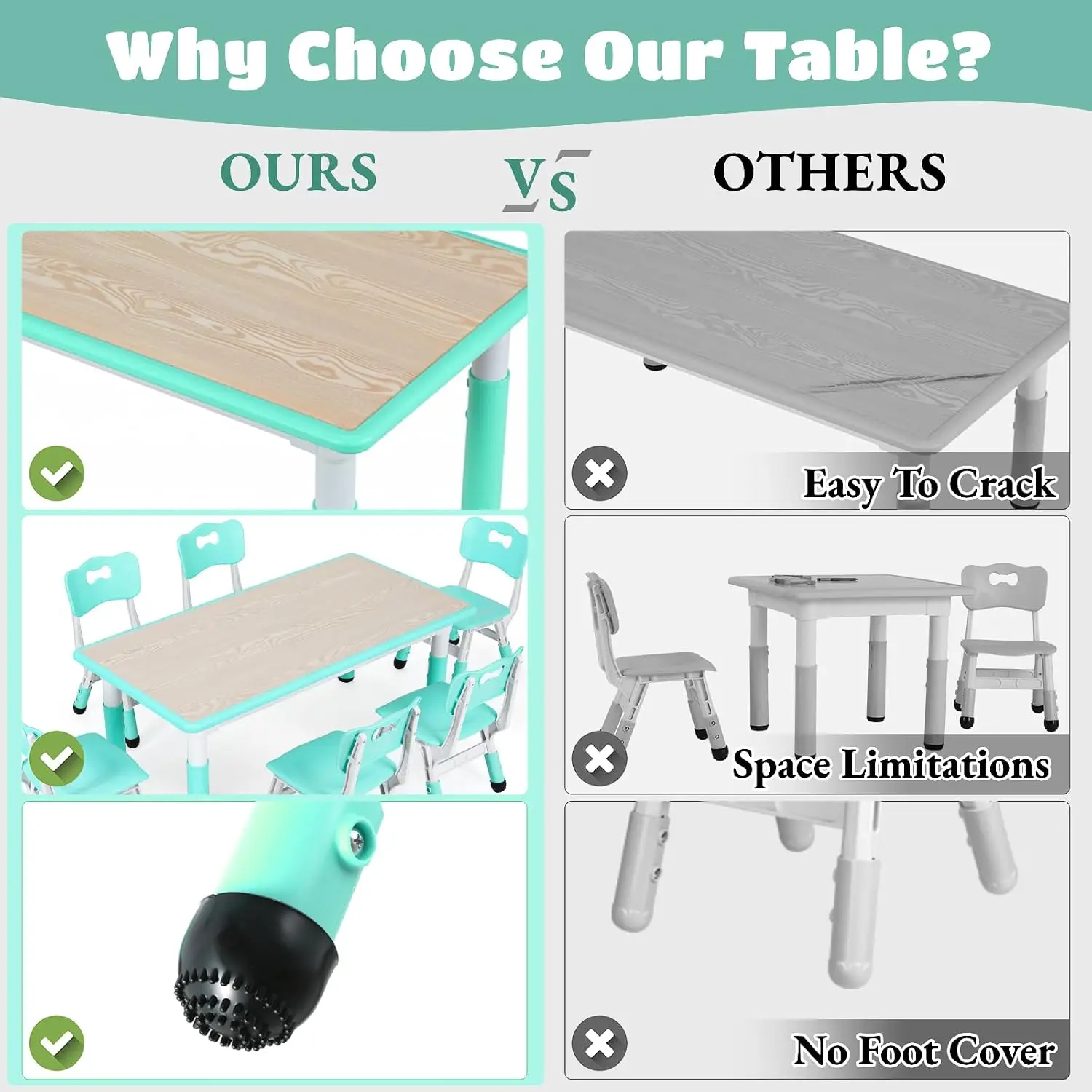 Kids Table and 6 Chairs Set, H - Art Craft For Preschoolers 리뷰 및 가격