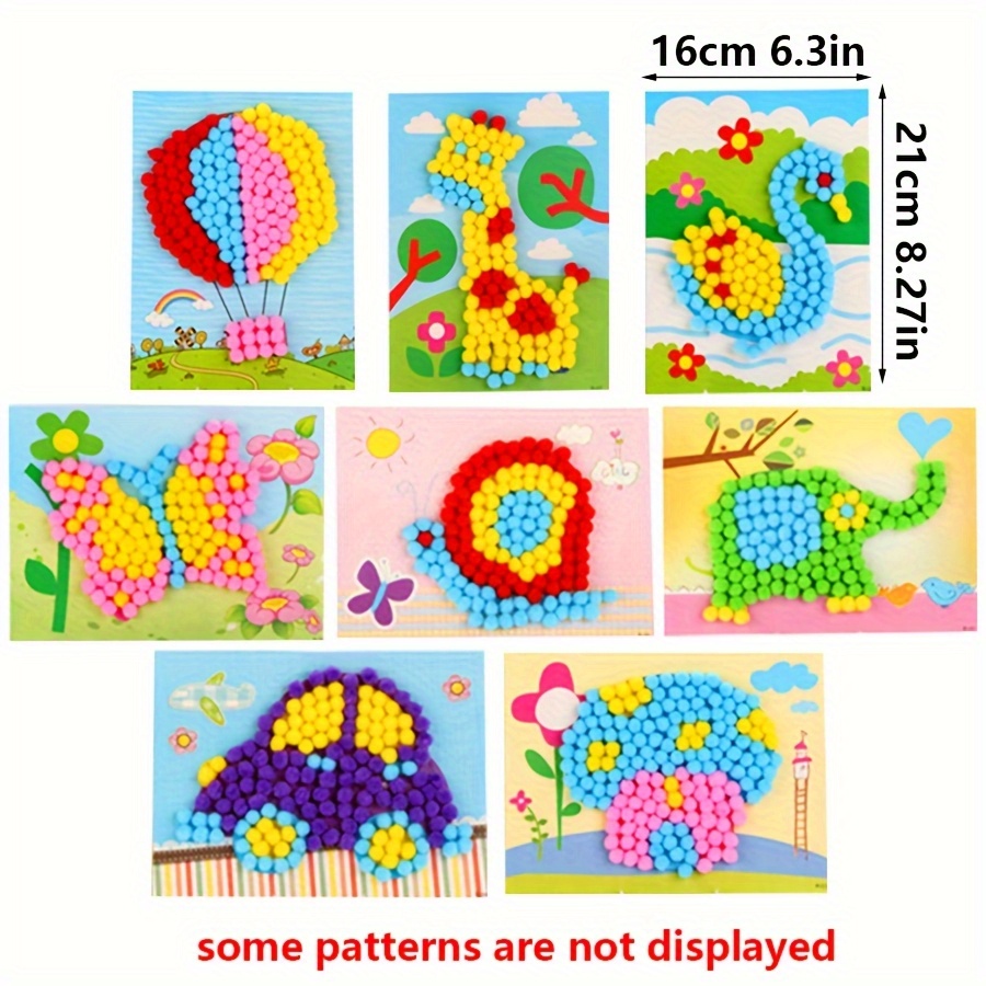 2pcs 16x21cm 다채로운 Pom-Pom 그림 동 - Art Craft Handmade 리뷰 및 가격