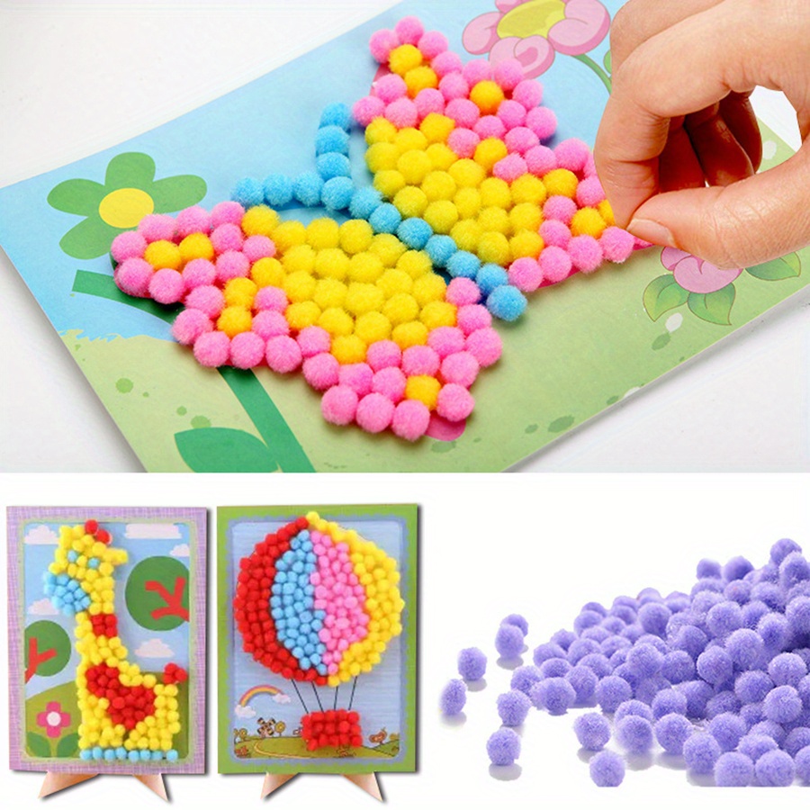 2pcs 16x21cm 다채로운 Pom-Pom 그림 동 - Art Craft Handmade 리뷰 및 가격