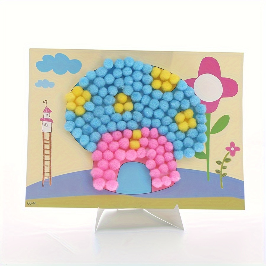 2pcs 16x21cm 다채로운 Pom-Pom 그림 동 - Art Craft Handmade 리뷰 및 가격