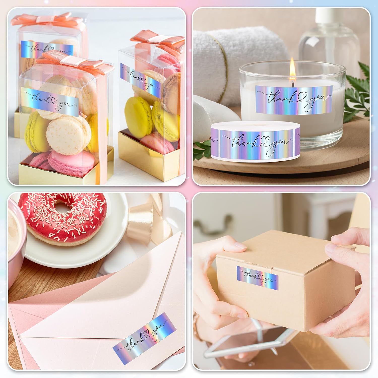 JCAC 120개/롤 3인치 금박 & 홀로그램 감사 스 - Art Craft Handmade 리뷰 및 가격