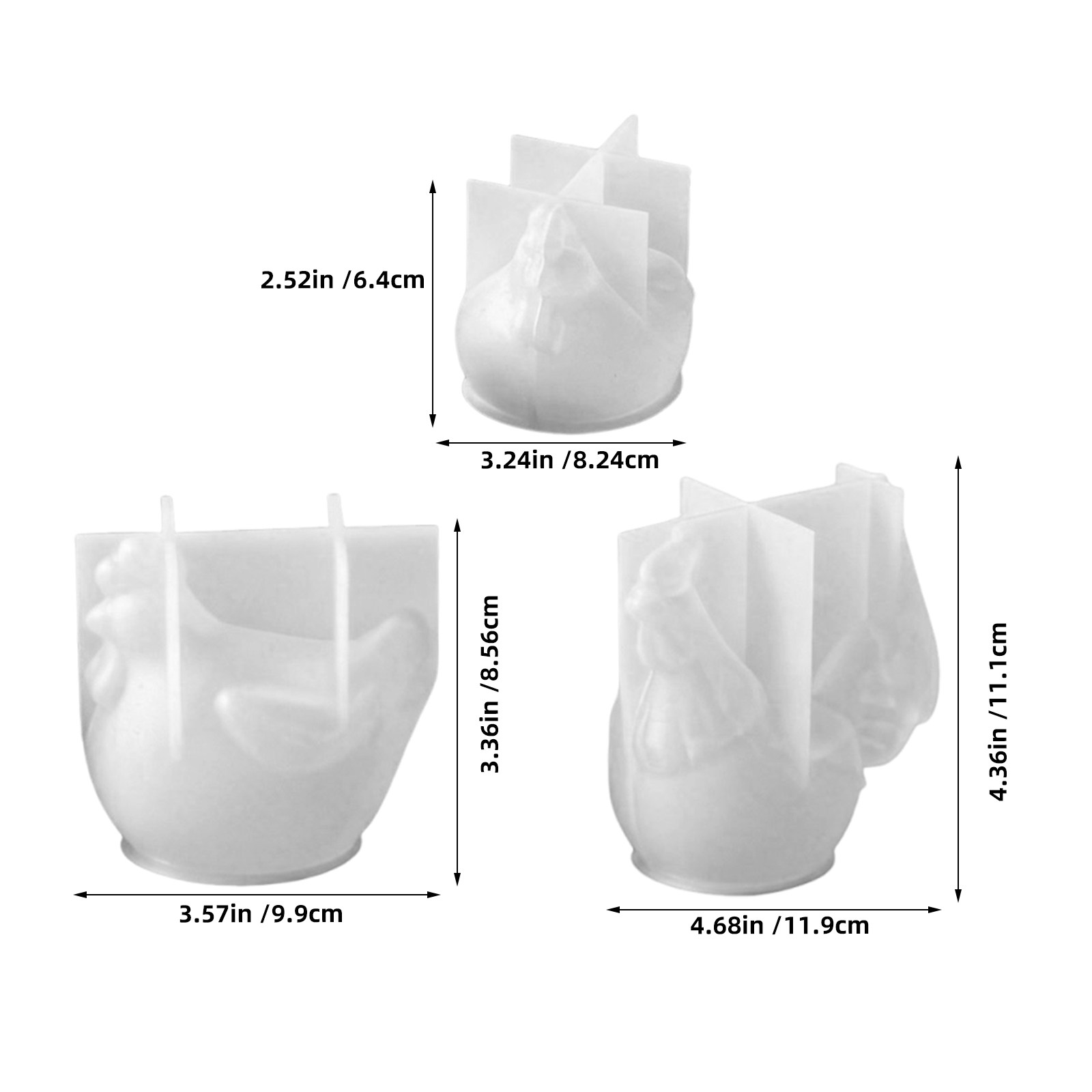 3개입 수탉과 닭 실리콘 몰드 초콜릿 케이크 몰드 3D - Resin Casting Mold 리뷰 및 가격
