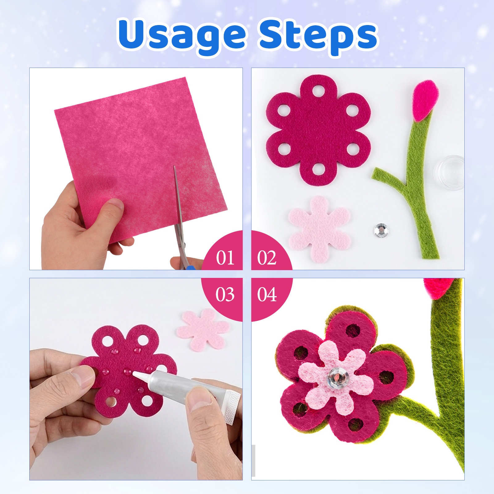 40개 다채로운 색상의 부직포 시트 프리미엄 DIY 공 - Art Craft Glue 리뷰 및 가격