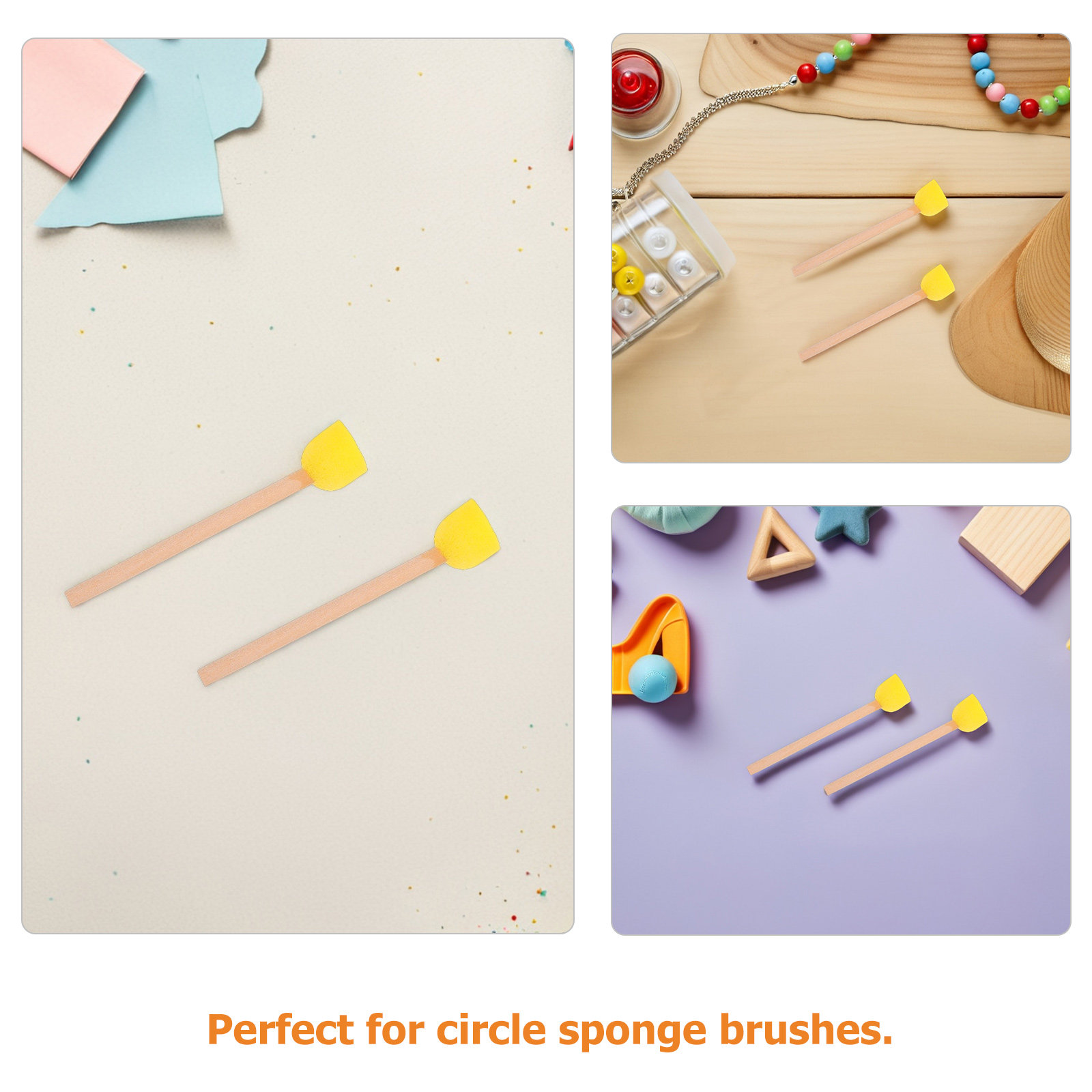 80Pcs 라운드 스폰지 브러쉬 나무 손잡이 재사용 가 - Art Craft For Preschoolers 리뷰 및 가격