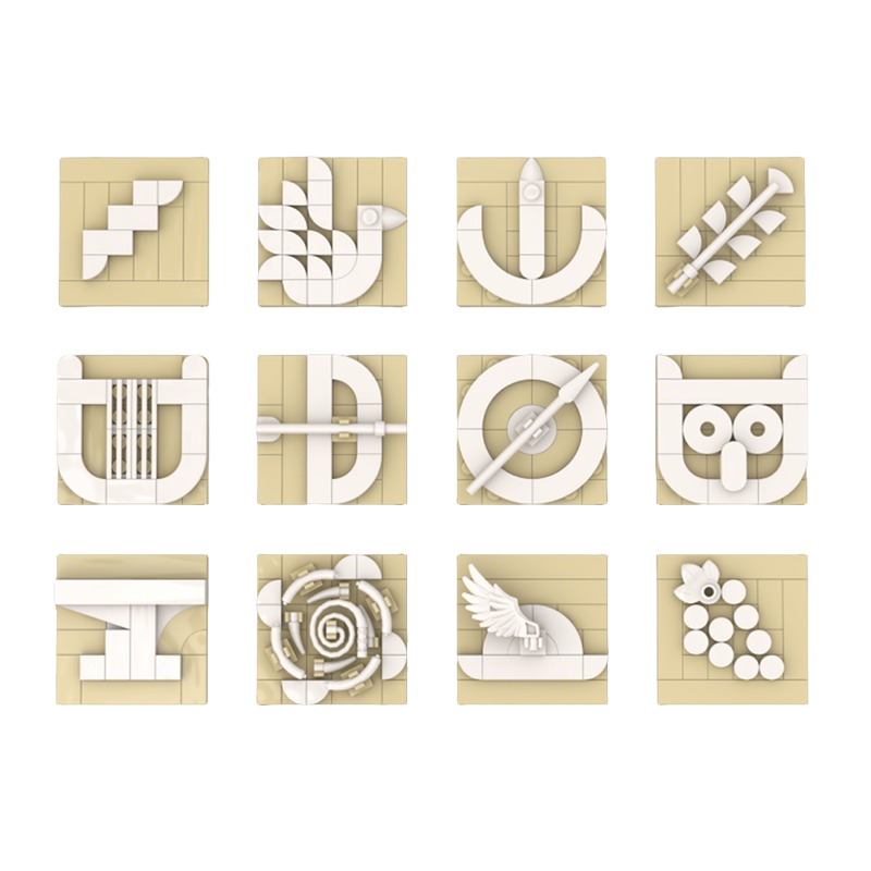 306pcs MOC 조각상 12명의 올림픽 선수 로고  - Art Craft Logo Ideas 리뷰 및 가격