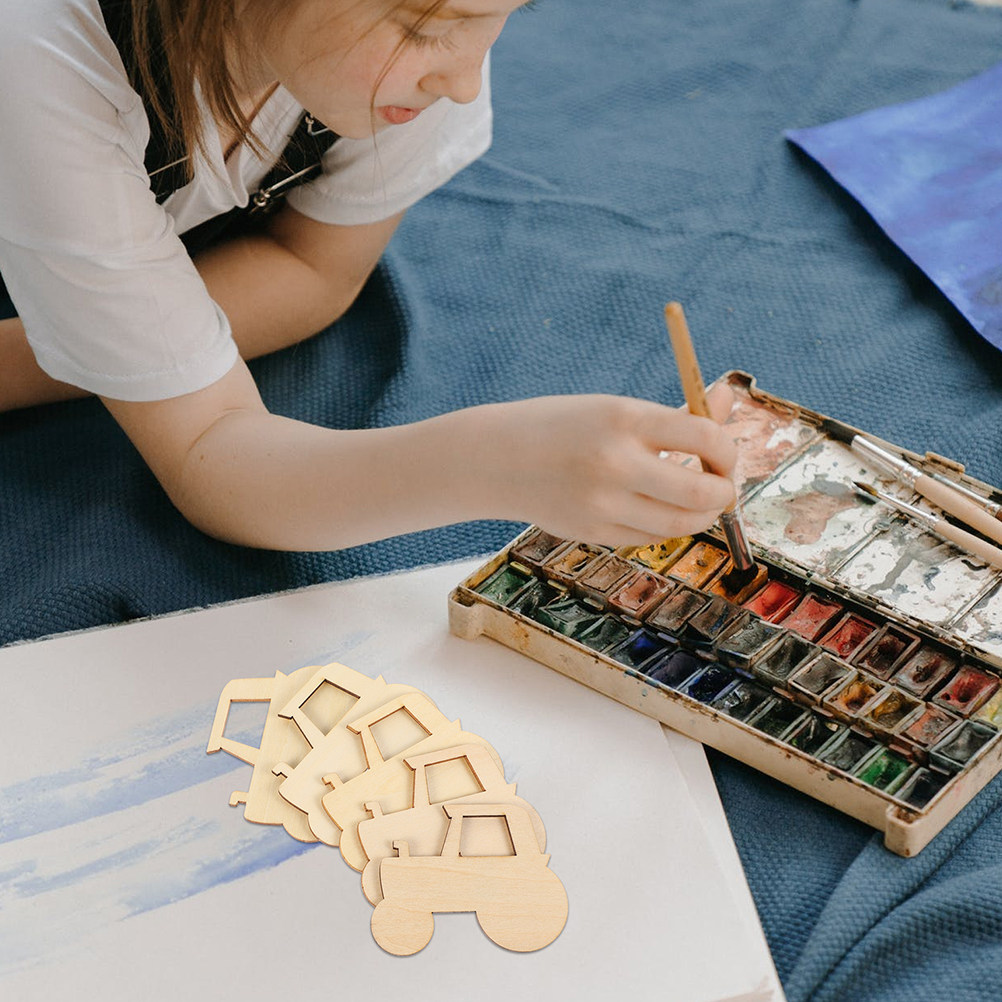40개 나무 트랙터 DIY 공예용 미완성 나무 조각품, - Art Craft Activities For Preschoolers 리뷰 및 가격