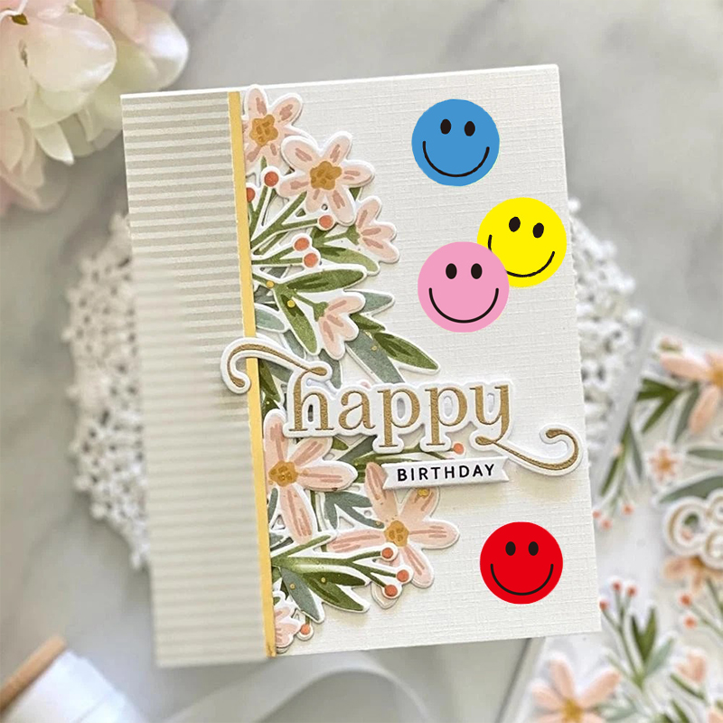 500PCS/롤 다채로운 얼굴 스티커 이모티콘 보상 스 - Art Craft Journal 리뷰 및 가격